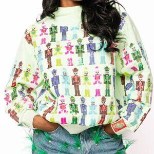 QUEEN OF SPARKLES CHRISTMAS NUTCRACKER SWEATSHIRT BNWT 2025